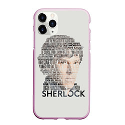 Чехол iPhone 11 Pro матовый Sherlock, цвет: 3D-розовый