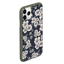 Чехол iPhone 11 Pro матовый Цветочный букет, цвет: 3D-темно-зеленый — фото 2