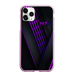 Чехол iPhone 11 Pro матовый Mass Effect N7, цвет: 3D-розовый