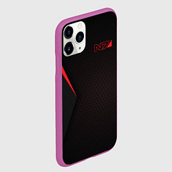 Чехол iPhone 11 Pro матовый Mass Effect N7, цвет: 3D-фиолетовый — фото 2