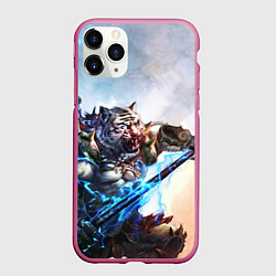 Чехол iPhone 11 Pro матовый Warrior Zoomorph, цвет: 3D-малиновый