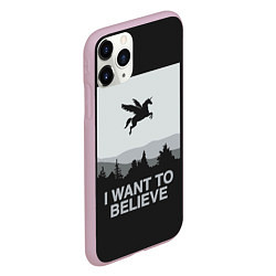 Чехол iPhone 11 Pro матовый I want to believe, цвет: 3D-розовый — фото 2