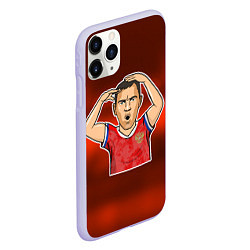 Чехол iPhone 11 Pro матовый Дзюба Russia edition, цвет: 3D-светло-сиреневый — фото 2