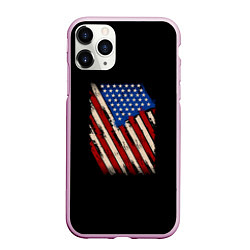 Чехол iPhone 11 Pro матовый Флаг, цвет: 3D-розовый