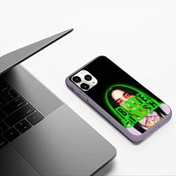Чехол iPhone 11 Pro матовый Билли Айлиш на спине, цвет: 3D-серый — фото 2