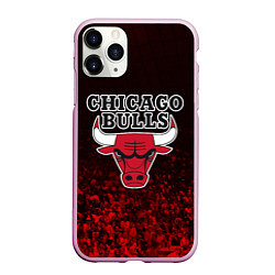 Чехол iPhone 11 Pro матовый CHICAGO BULLS, цвет: 3D-розовый