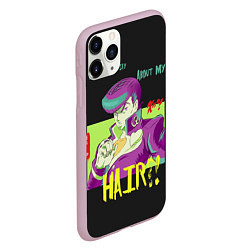 Чехол iPhone 11 Pro матовый Приключения ДжоДжо Hair?!, цвет: 3D-розовый — фото 2