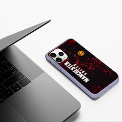 Чехол iPhone 11 Pro матовый Manchester United, цвет: 3D-светло-сиреневый — фото 2
