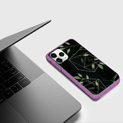Чехол iPhone 11 Pro матовый Геометрия в природе, цвет: 3D-фиолетовый — фото 2