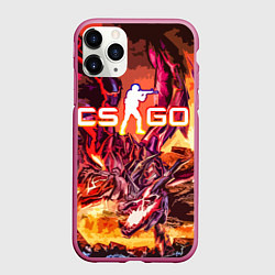 Чехол iPhone 11 Pro матовый CS GO, цвет: 3D-малиновый