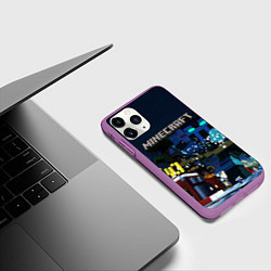 Чехол iPhone 11 Pro матовый MINECRAFT, цвет: 3D-фиолетовый — фото 2