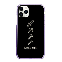 Чехол iPhone 11 Pro матовый MINECRAFT, цвет: 3D-светло-сиреневый