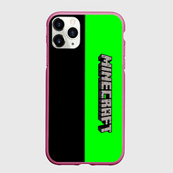 Чехол iPhone 11 Pro матовый Minecraft, цвет: 3D-малиновый
