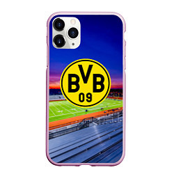 Чехол iPhone 11 Pro матовый FC Borussia, цвет: 3D-розовый