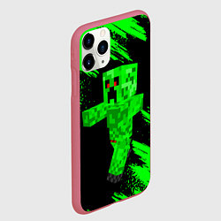 Чехол iPhone 11 Pro матовый MINECRAFT, цвет: 3D-малиновый — фото 2