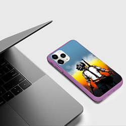 Чехол iPhone 11 Pro матовый PUBG, цвет: 3D-фиолетовый — фото 2