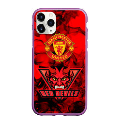 Чехол iPhone 11 Pro матовый Manchester United, цвет: 3D-фиолетовый