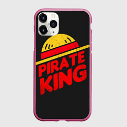 Чехол iPhone 11 Pro матовый One Piece Pirate King, цвет: 3D-малиновый