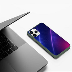 Чехол iPhone 11 Pro матовый Фиолетово 3d волны 2020, цвет: 3D-темно-зеленый — фото 2