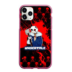 Чехол iPhone 11 Pro матовый UNDERTALE, цвет: 3D-малиновый