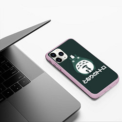 Чехол iPhone 11 Pro матовый Totoro, цвет: 3D-розовый — фото 2