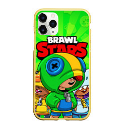 Чехол iPhone 11 Pro матовый BRAWL STARS LEON, цвет: 3D-желтый