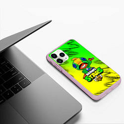 Чехол iPhone 11 Pro матовый Brawl Stars LEON, цвет: 3D-розовый — фото 2