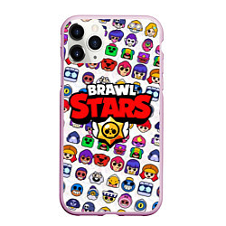 Чехол iPhone 11 Pro матовый BRAWL STARS, цвет: 3D-розовый