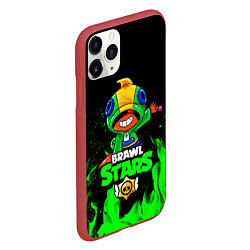 Чехол iPhone 11 Pro матовый Brawl Stars LEON, цвет: 3D-красный — фото 2