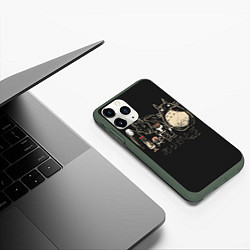 Чехол iPhone 11 Pro матовый My Neighbor Totoro, цвет: 3D-темно-зеленый — фото 2