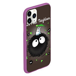 Чехол iPhone 11 Pro матовый My Neighbor Totoro, цвет: 3D-фиолетовый — фото 2