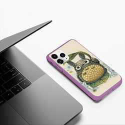 Чехол iPhone 11 Pro матовый My Neighbor Totoro, цвет: 3D-фиолетовый — фото 2