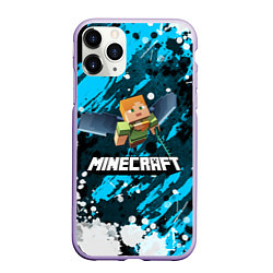 Чехол iPhone 11 Pro матовый Minecraft Майнкрафт, цвет: 3D-светло-сиреневый