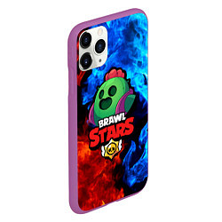 Чехол iPhone 11 Pro матовый Brawl Stars Spike, цвет: 3D-фиолетовый — фото 2