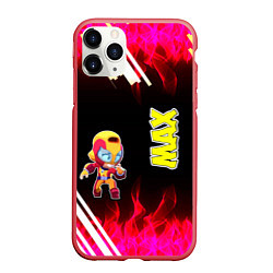 Чехол iPhone 11 Pro матовый Brawl Stars Мах, цвет: 3D-красный