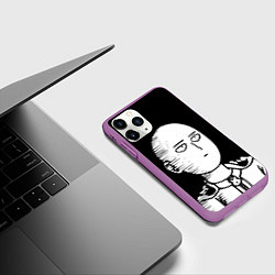 Чехол iPhone 11 Pro матовый ONE-PUNCH MAN, цвет: 3D-фиолетовый — фото 2