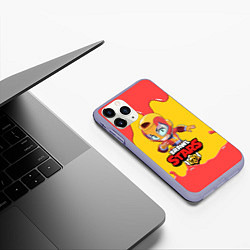 Чехол iPhone 11 Pro матовый BRAWL STARS MAX, цвет: 3D-светло-сиреневый — фото 2