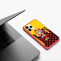 Чехол iPhone 11 Pro матовый BRAWL STARS MAX, цвет: 3D-красный — фото 2