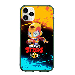 Чехол iPhone 11 Pro матовый BRAWL STARS MAX, цвет: 3D-темно-зеленый