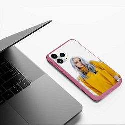 Чехол iPhone 11 Pro матовый BILLIE EILISH, цвет: 3D-малиновый — фото 2