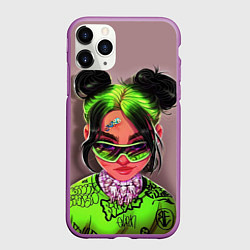 Чехол iPhone 11 Pro матовый BILLIE EILISH, цвет: 3D-фиолетовый