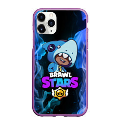 Чехол iPhone 11 Pro матовый Brawl Stars LEON, цвет: 3D-фиолетовый