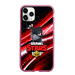 Чехол iPhone 11 Pro матовый BRAWL STARS CROW, цвет: 3D-малиновый