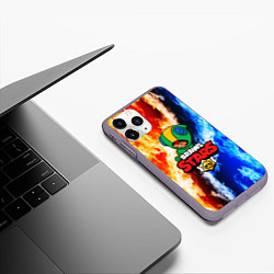 Чехол iPhone 11 Pro матовый BRAWL STARS LEON, цвет: 3D-серый — фото 2