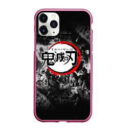 Чехол iPhone 11 Pro матовый KIMETSU NO YAIBA, цвет: 3D-малиновый