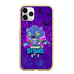 Чехол iPhone 11 Pro матовый BRAWL STARS ОБОРОТЕНЬ LEON, цвет: 3D-желтый