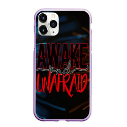 Чехол iPhone 11 Pro матовый Awake unafraid, цвет: 3D-сиреневый