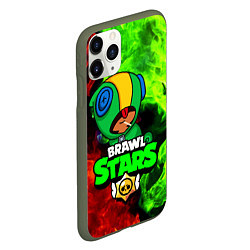 Чехол iPhone 11 Pro матовый BRAWL STARS LEON, цвет: 3D-темно-зеленый — фото 2