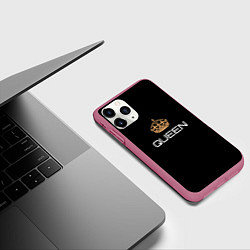 Чехол iPhone 11 Pro матовый Королева, цвет: 3D-малиновый — фото 2