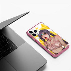 Чехол iPhone 11 Pro матовый Aheago, цвет: 3D-малиновый — фото 2